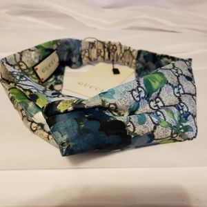 Authentic Gucci Silk Headband White Cherry Blossom